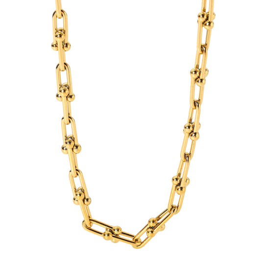 Sydney Classic 18K Gold-Plated Stainless Steel Necklace with Lobster Clasp Closure