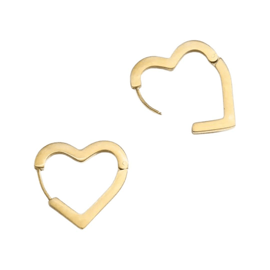 Venice Heart Shape 18K Gold-Plated Huggies Earrings