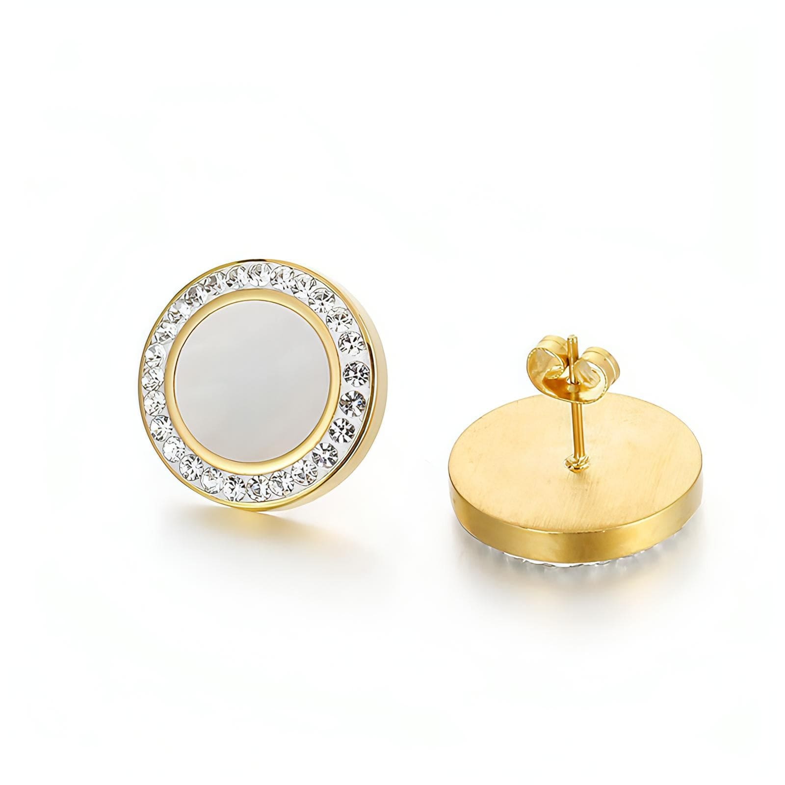 Montreal Lustrous 14K Gold-Plated Shell and Cubic Zirconia Stud Earrings