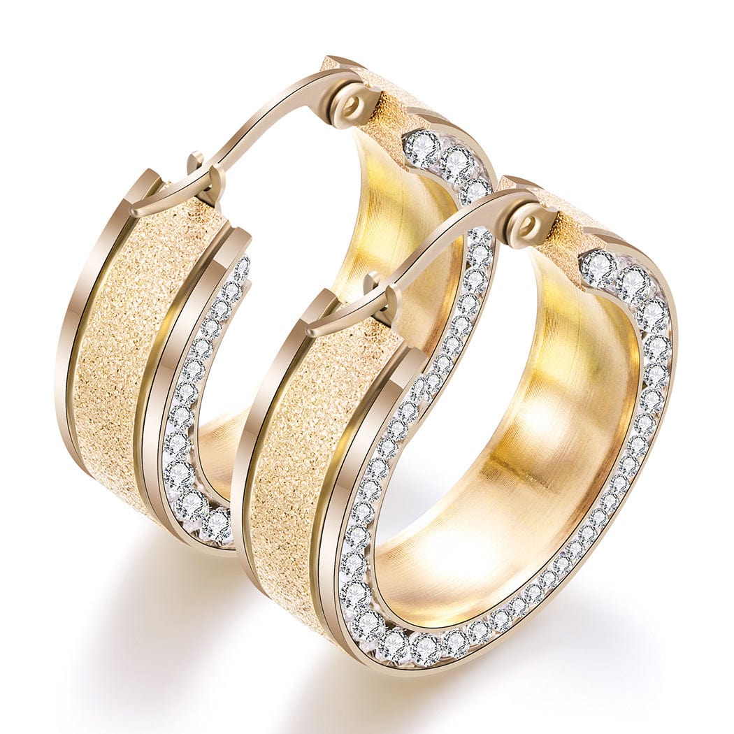 Venus Cubic Zirconia 14K Gold-Plated Hoop Earrings