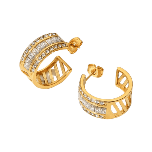 Barcelona Sparkling 18K Gold-Plated Cubic Zirconia Huggies Earrings