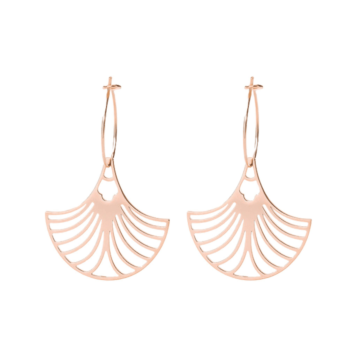 Rose Reverie - 18K Rose Gold-Plated Stainless Steel Dangle Earrings