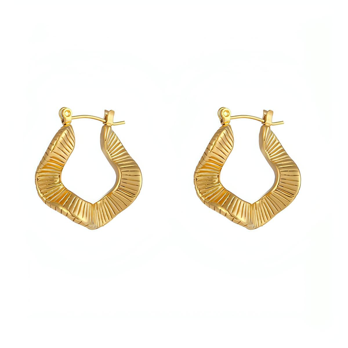 Gilded Embrace - 14K Gold-Plated Stainless Steel Huggies Earrings