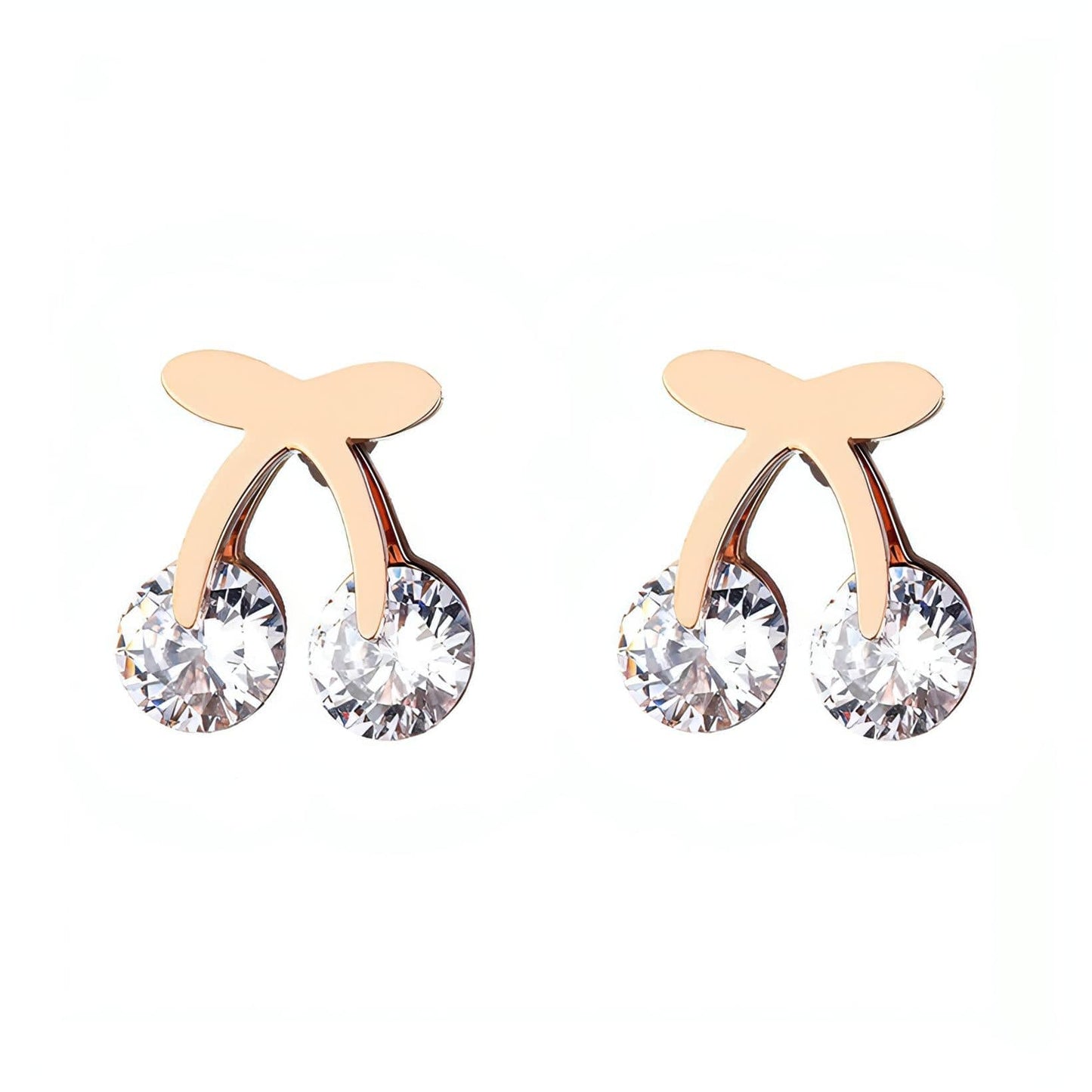 Lustrous Sparks - 18K Gold-Plated Stainless Steel Earrings with Cubic Zirconia