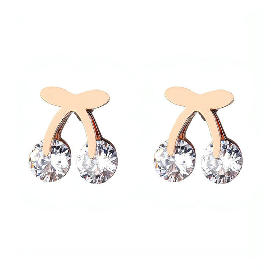 Lustrous Sparks - 18K Gold-Plated Stainless Steel Earrings with Cubic Zirconia