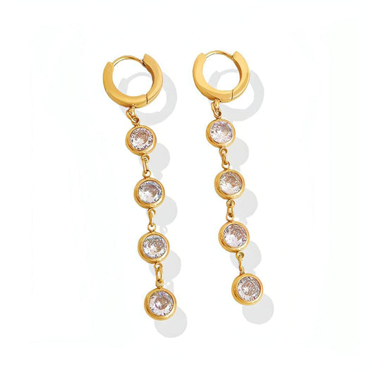 Elara 14K Gold-Plated Cubic Zirconia Drop Earrings