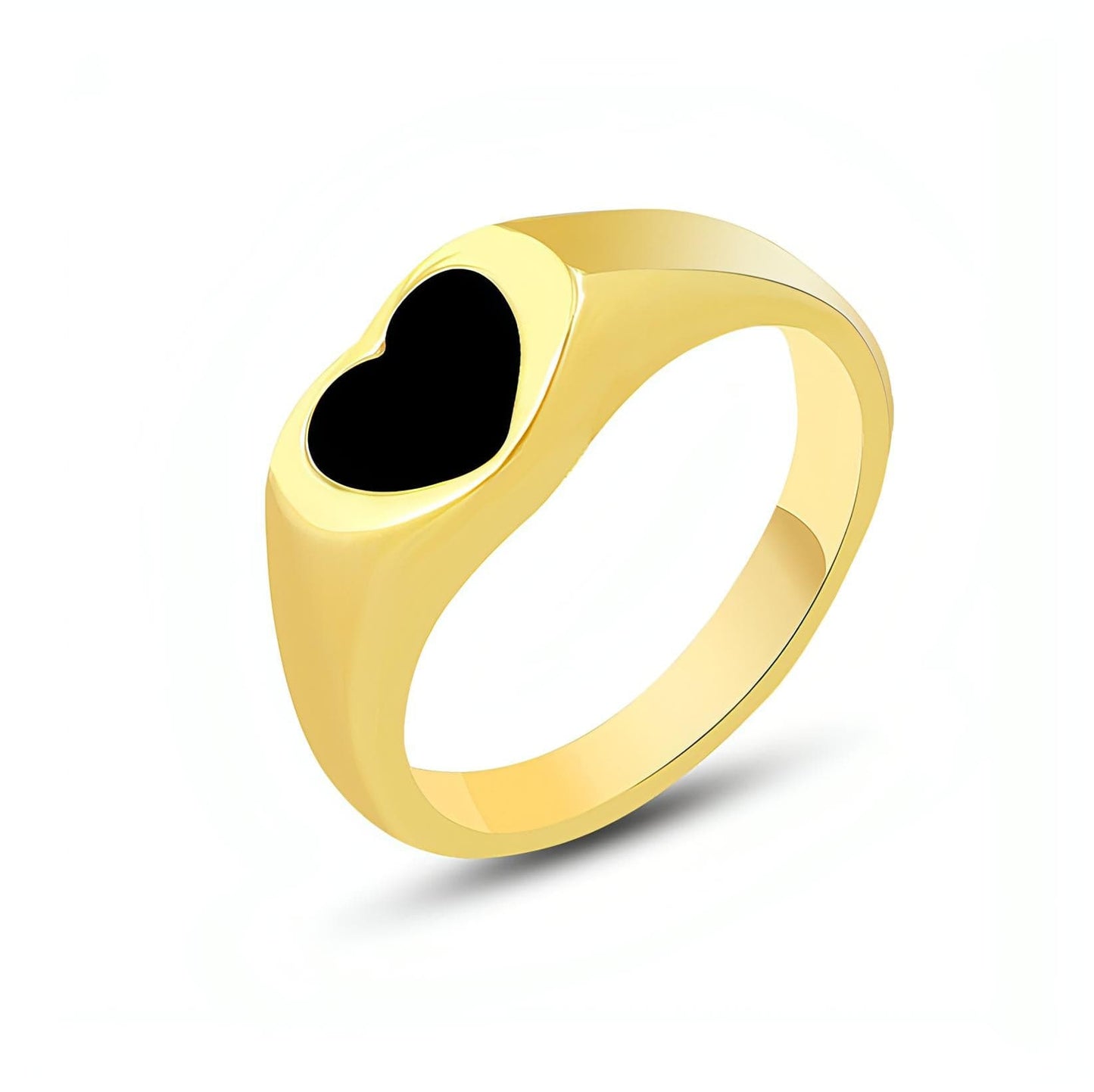 Rome Romance Heart 18K Gold-Plated Titanium Ring