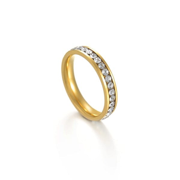 Vienna Cubic Zirconia 18K Gold-Plated Stainless Steel Ring