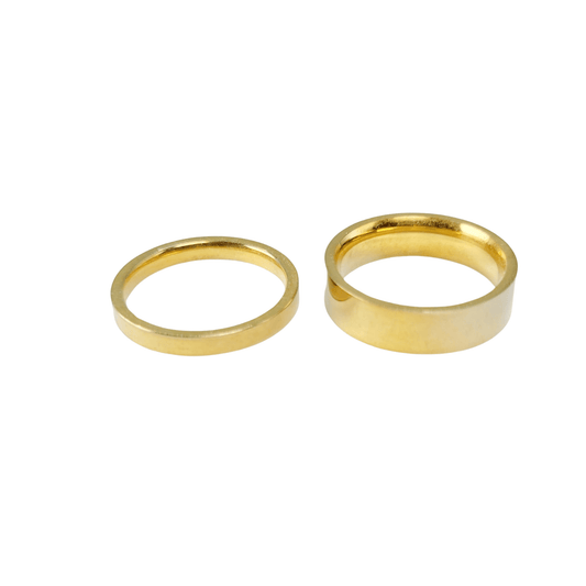 Gemini Dual-Band 18K Gold-Plated Stainless Steel Ring