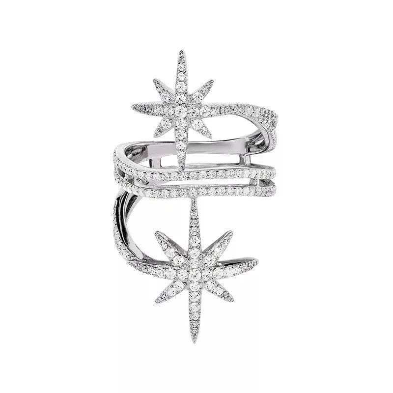 Celestia Adjustable 14K White Gold-Plated Ring